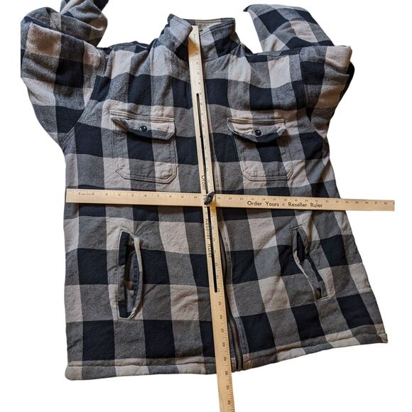 Field N Forest Sherpa Flannel Jacket Men XLT Zip BuffaloPlaid Lumberjack Shacket - Picture 4 of 13